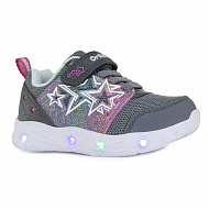 Кроссовки ортопедические Ортобум для девочек 30225-10 галактический графит со светодиодами.